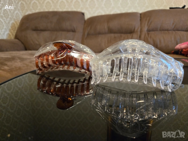 Големи пластмасови щипки/шнола за коса, снимка 1