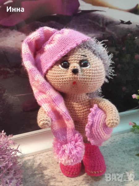 Плетена играчка ”Сънлив Таралеж”, Плетени, ръчно изработени, прекрасен подарък, снимка 1