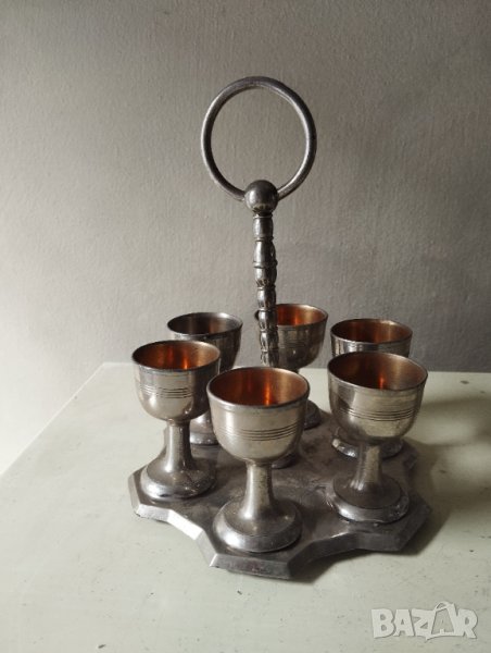 посребрен сервиз за яйца арт деко, снимка 1