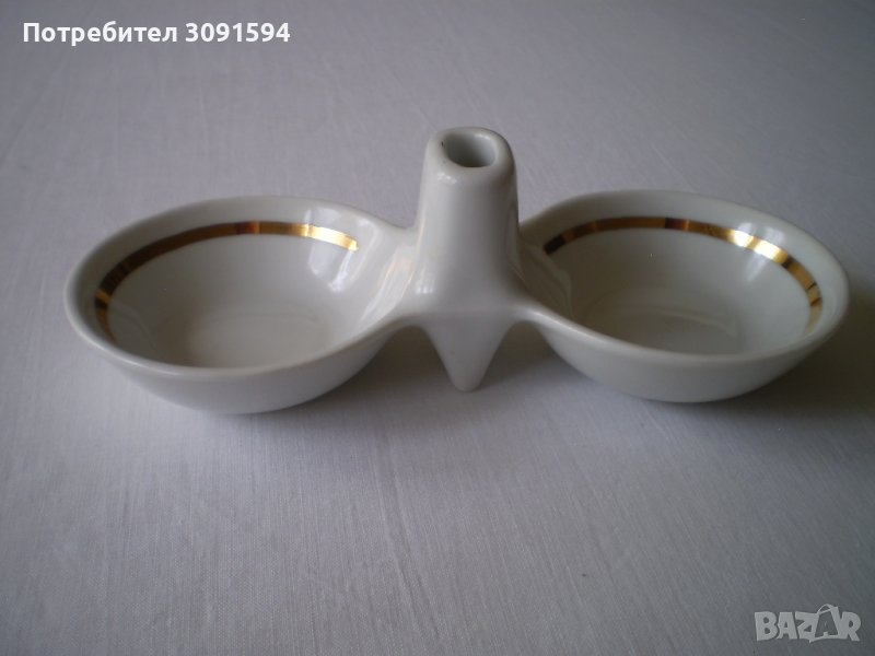 Българска порцеланова солница от Соца, снимка 1