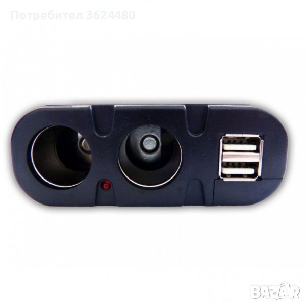 Разклонител за запалка с 2бр. USB, снимка 1