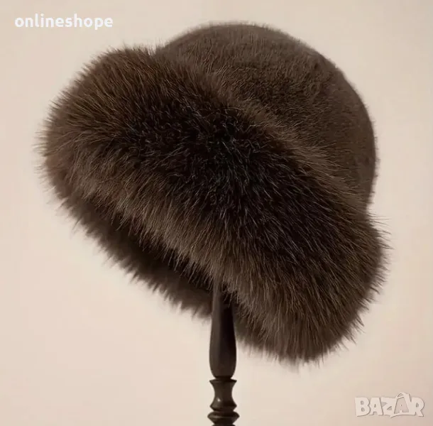 Дамска пухкава топла зимна шапка в много цветове, снимка 1