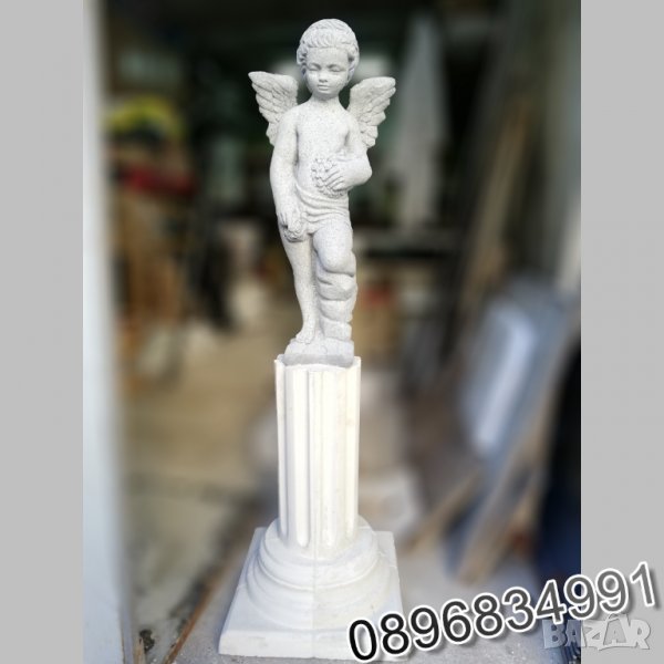 Постамент Колона със Статуя Ангел от Бетон, снимка 1