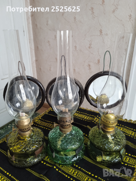Три български газени лампи-колекция, снимка 1