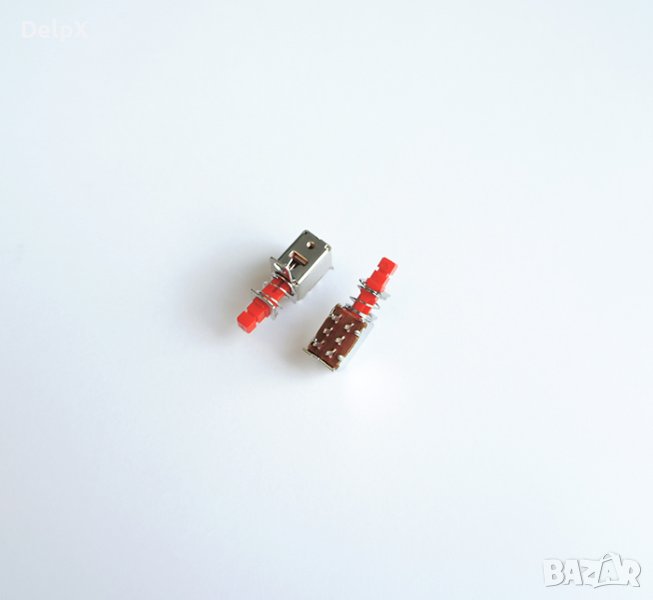 Малък ключ 6pin 25x8x8mm с 2 положения задържащ червен H=13mm, снимка 1
