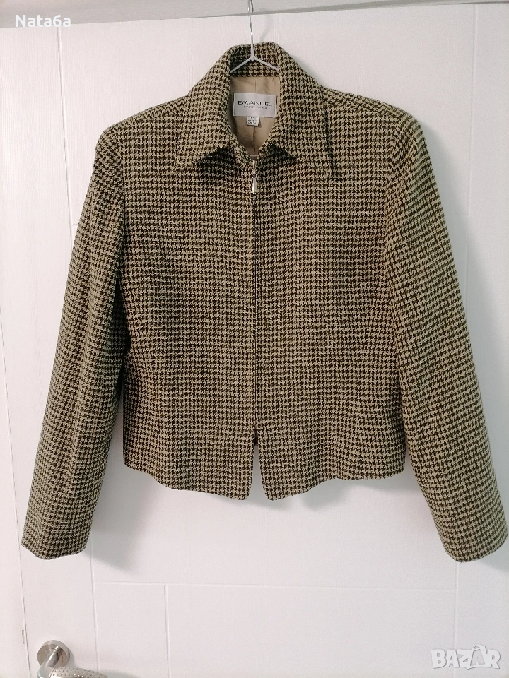 Вълнено късо сако пепит, снимка 1