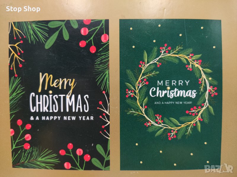 10броя луксозни коледни картички с 10броя плика , снимка 1