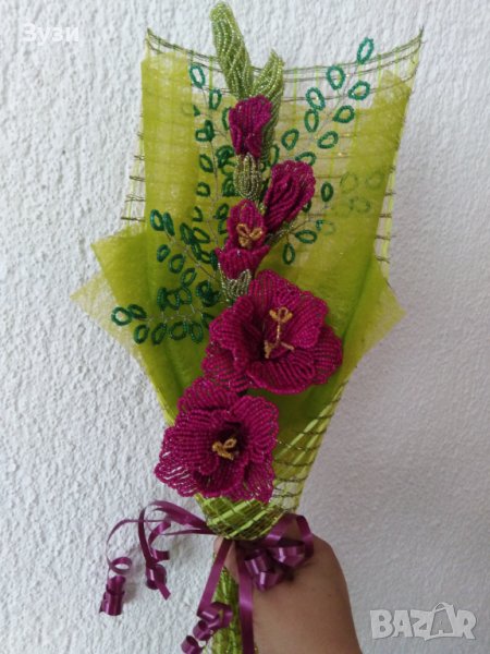 Цветя от мъниста-гладиоли. , снимка 1