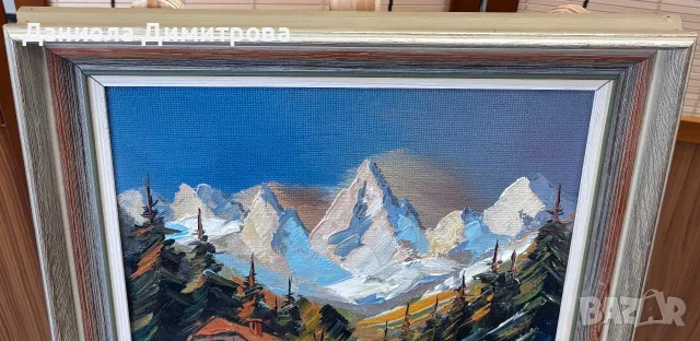 Живописна картина - планински пейзаж, снимка 5 - Картини - 56121324