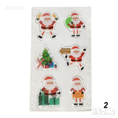 5529 Комплект силиконови коледни стикери за прозорец, различни модели, снимка 6 - Декорация за дома - 48311399