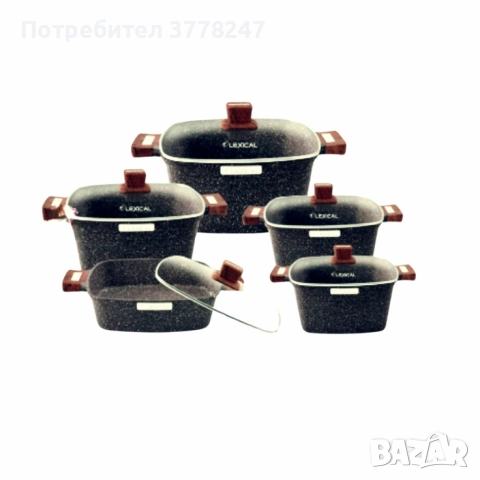Гранитен комплект касероли от 10 части за кулинарни шедьоври Lexical – IMPERIAL FORGE SERIES, снимка 2 - Съдове за готвене - 52971386