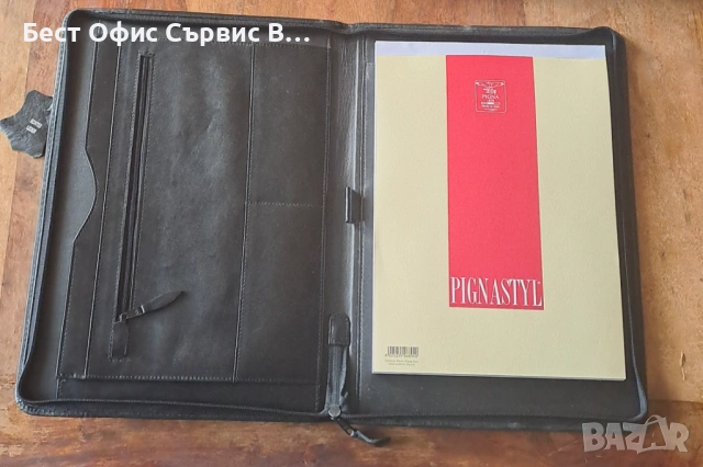 папка за документи естествена кожа черна с цип А4 внос от Италия , снимка 6 - Ученически пособия, канцеларски материали - 52554618