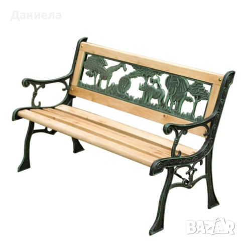 Градинска пейка за деца 82x39x50 см - здрава, безопасна и стилна, снимка 8 - Градински мебели, декорация  - 53566494