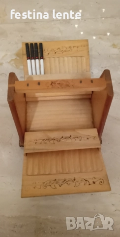 Дървена кутия за цигари, снимка 6 - Антикварни и старинни предмети - 52585288