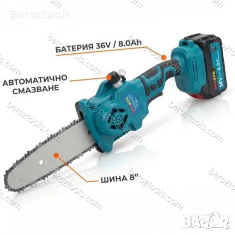 Мини акумулаторна резачка WERSTIL 36V, 8″, снимка 2 - Градинска техника - 56154857