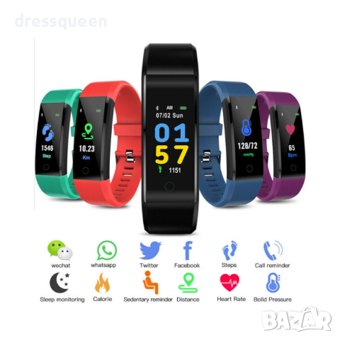 3345 Фитнес гривна Fitness Tracker с часовник, снимка 2 - Други - 44804795
