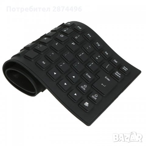 0081 Сгъваема, силиконова, USB клавиатура - водоустойчива , снимка 2 - За дома - 35796818