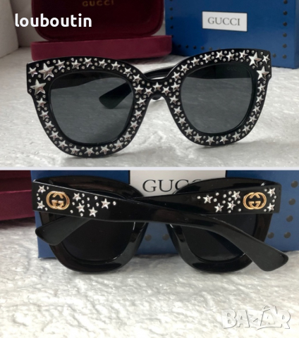 Gucci дамски слънчеви очила с камъни тип котка, снимка 1 - Слънчеви и диоптрични очила - 36172378