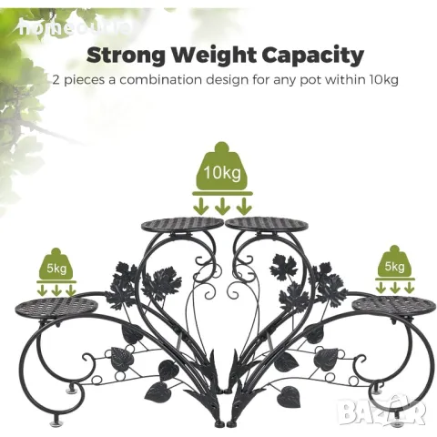 Цветарник от ковано желязо UNHO XJJ686, снимка 5 - Стайни растения - 49084551