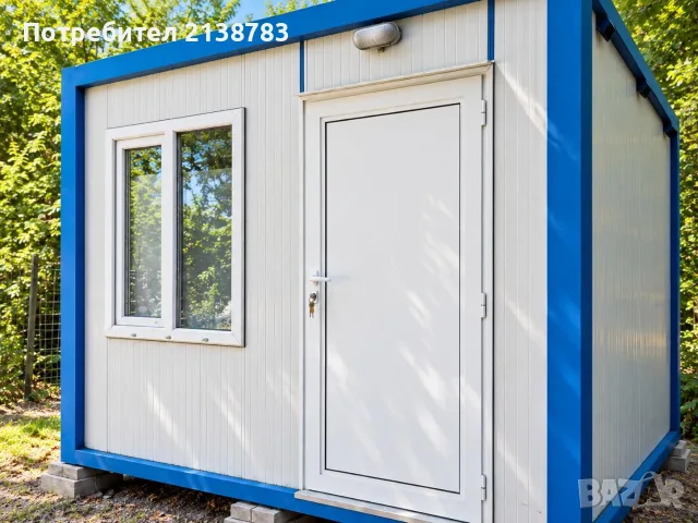 Фургон / Контейнер / Преместваема постройка 2.40 x 3 м – ток, PVC врата и прозорец, снимка 2 - Строителни материали - 56151924