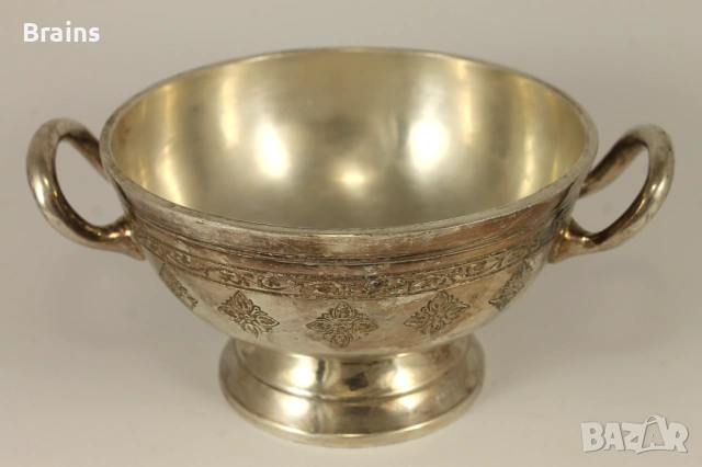 Стара Немска Дебело Посребрена Купа VILLEROY & BOCH 17-18, снимка 4 - Антикварни и старинни предмети - 53151111