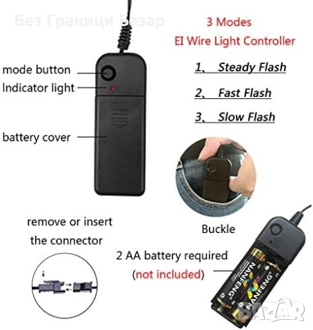 Нова LED Purge маска с 3 светлинни режима за Хелоуин парти cosplay и фестивали, снимка 7 - Други - 51678368