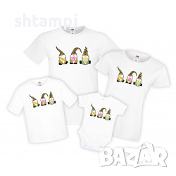Семеен Комплект Тениски Великден, Джуджета Easter Gnomes,Великден,Празник,Заек,Яйце,Easter,
