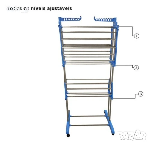 Сгъваем сушилник за дрехи на колелца, снимка 5 - Сушилници - 50895626