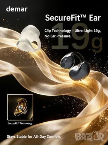 Open Ear Clip-On Bluetooth 6.0 слушалки Essonio с микрофон и калъф за зареждане, снимка 5 - Bluetooth слушалки - 55827410