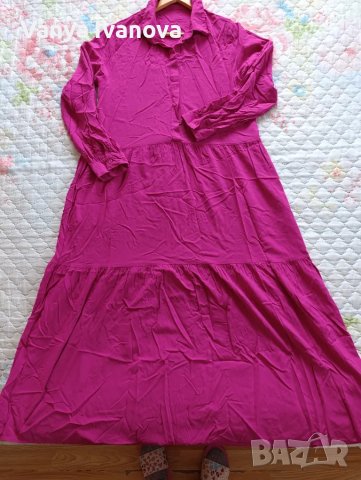 Amisu дълга цикламена рокля, снимка 8 - Рокли - 50310989