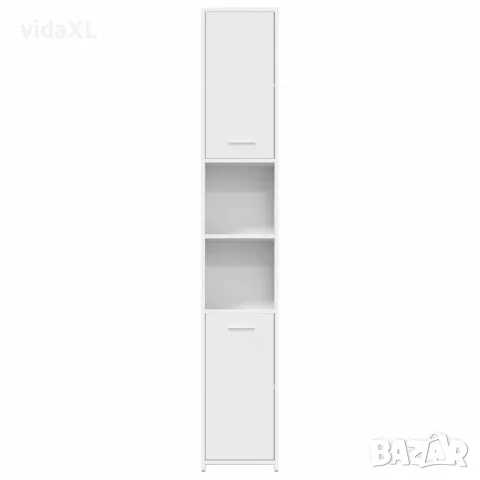 vidaXL Шкаф за баня, бял, 30x30x183,5 см, инженерно дърво, снимка 6 - Шкафове - 56147712