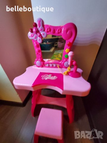 Детска тоалетка с микрофон, огледало, звук и светлина, снимка 3 - Музикални играчки - 40060023