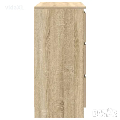vidaXL Страничен шкаф, дъб сонома, 80x35x76 см, инженерно дърво, снимка 7 - Бюфети - 56148393