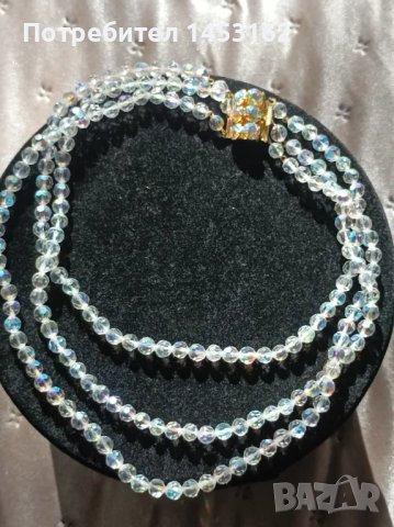 Чешко колие с кристали "Аврора бореалис", снимка 2 - Други - 47811577