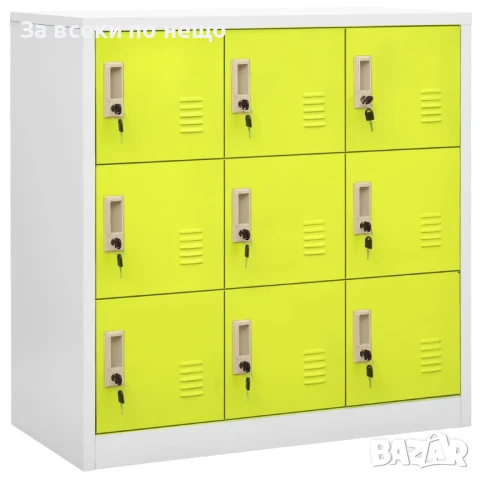 Заключващ се шкаф, светлосиво и зелено, 90x45x92,5 см, стомана Код P969, снимка 7 - Шкафове - 51154288