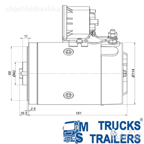 Ел. мотор за хидравлична помпа OMFB - 24V 2.2kW 80A 14916500730, снимка 2 - Части - 53415197