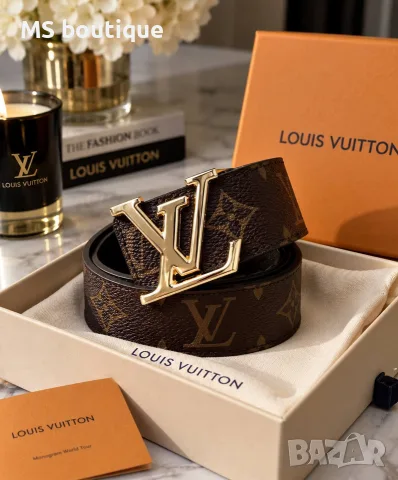 Колан естествена кожа в кутия LV
