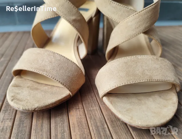 Сандали на ток Bata 38 номер, в бежово , снимка 2 - Сандали - 50044160