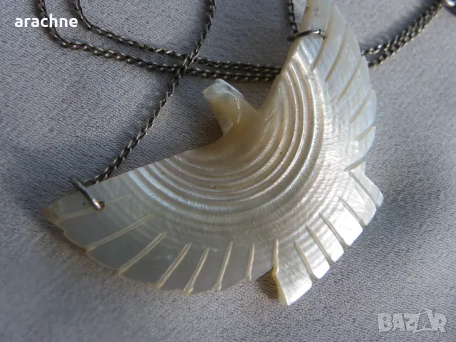 Колие "Орел"- седеф, сребро, снимка 3 - Колиета, медальони, синджири - 47724845