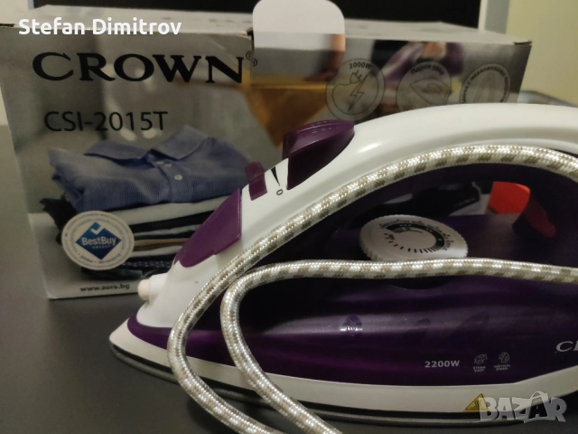 Парна ютия Crown CSI-2015T – Отлично състояние + кутия! Само 15 лв.