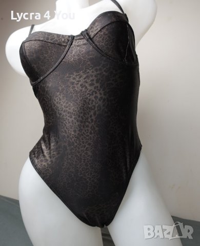 XS (70A) цялостен бански в тъмна леопардова окраска, снимка 11 - Бански костюми - 41603873