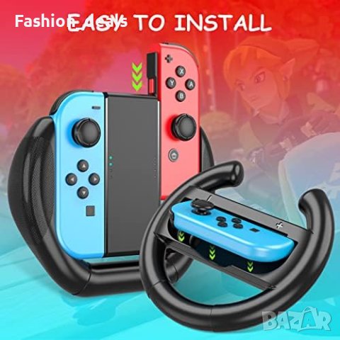 Нов Комлект Mooroer състезателен волан съвместим с Nintendo Switch/Switch OLED Joy/Деца Игра, снимка 2 - Други игри - 41261027