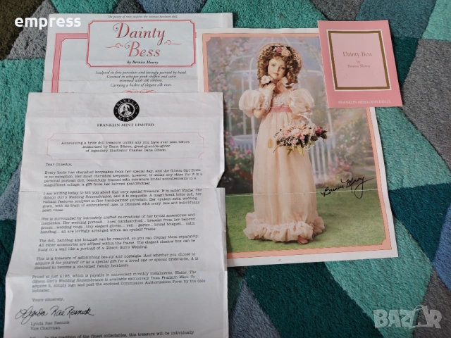 Порцеланова кукла Franklin Heirloom Dolls , снимка 7 - Колекции - 53131925