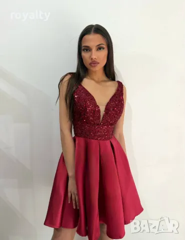 Червена дамска рокля , снимка 3 - Рокли - 50272284