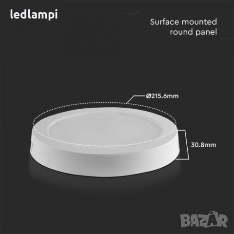 LED Луна 18W Кръг Открит Монтаж SLIM - ИЗГОДНА ЦЕНА, снимка 4 - Лед осветление - 41264188