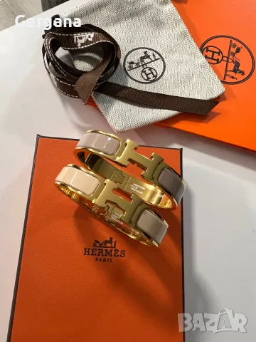 бежова гривна Hermes, снимка 8 - Гривни - 56073543