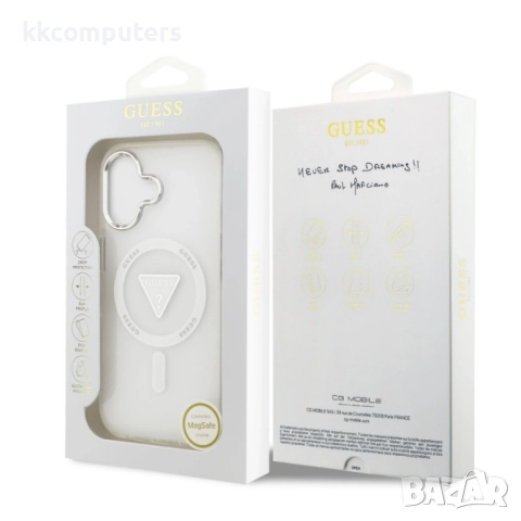 Оригинален кейс Guess IML Gradient Triangle Logo, За iPhone 17 (6.3), Прозрачен и Протектор, снимка 7 - Калъфи, кейсове - 52288507