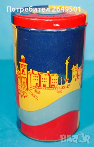 Стара Полска ламаринена кутия Мотиви Варшава 1960те, снимка 2 - Колекции - 39590581