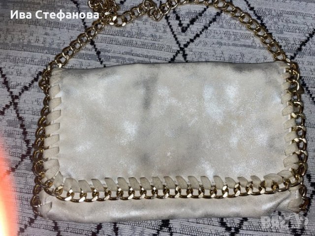 Нова бяла чанта синджири със сребристи хамелеон отблясъци , снимка 5 - Чанти - 35833228