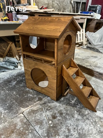 Къща за котки от масив